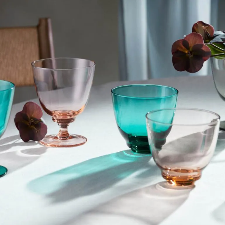 Flow glass med stett 35 cl emerald green