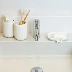 Flow såpeskål m/avrenning 13,5x10,5 cm porselen hvit