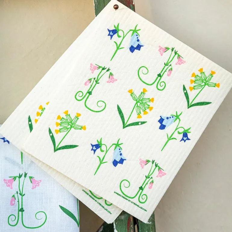 Flowers oppvaskklut 20x18 cm multi