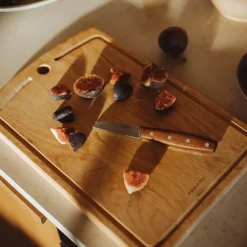 Folken grønnsakskniv 7 cm tre/stål