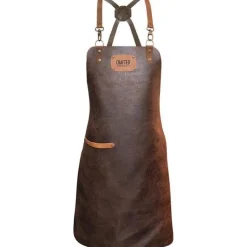 Forkle i skinn med x-strap brun