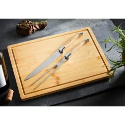 Forskjærersett 2 deler m/skjærebrett i bambus