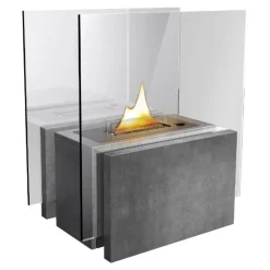 Freestanding frittstående peis 60 cm 0,5L mørk grå