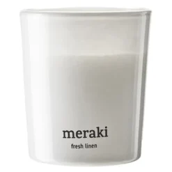 Fresh Linen duftlys 7x6 cm hvit