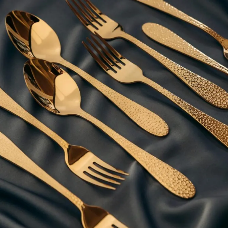 Frost dessertbestikk 8 deler messing