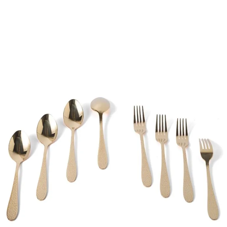 Frost dessert-/forretsbestikk 8 deler gull