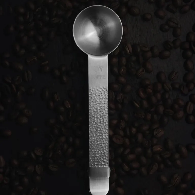 Frost kaffeskje med klemme sølv