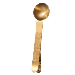 Frost kaffeskje med klemme messing