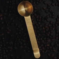 Frost kaffeskje med klemme messing