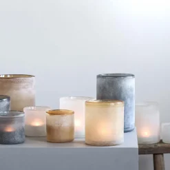 Frost lyslykt 12x12 cm amber