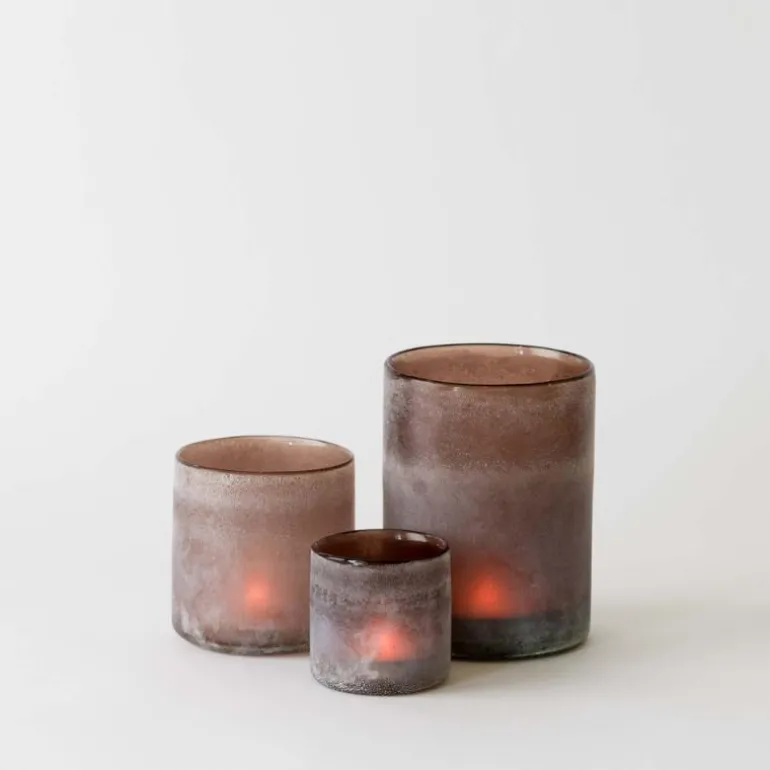 Frost lyslykt 13x19 cm brown