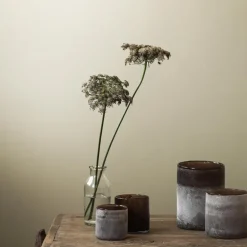 Frost lyslykt 12x12 cm brown