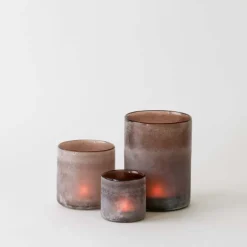 Frost lyslykt 12x12 cm brown