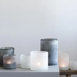 Frost lyslykt 13x19 cm grey