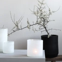 Frost lyslykt 9x9 cm white