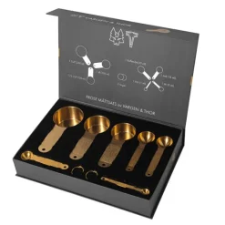 Frost måleskje 7 deler 18 cm messing