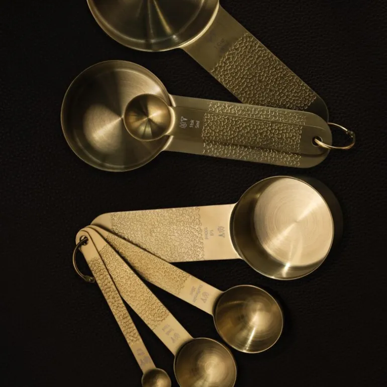 Frost måleskje 7 deler 18 cm messing