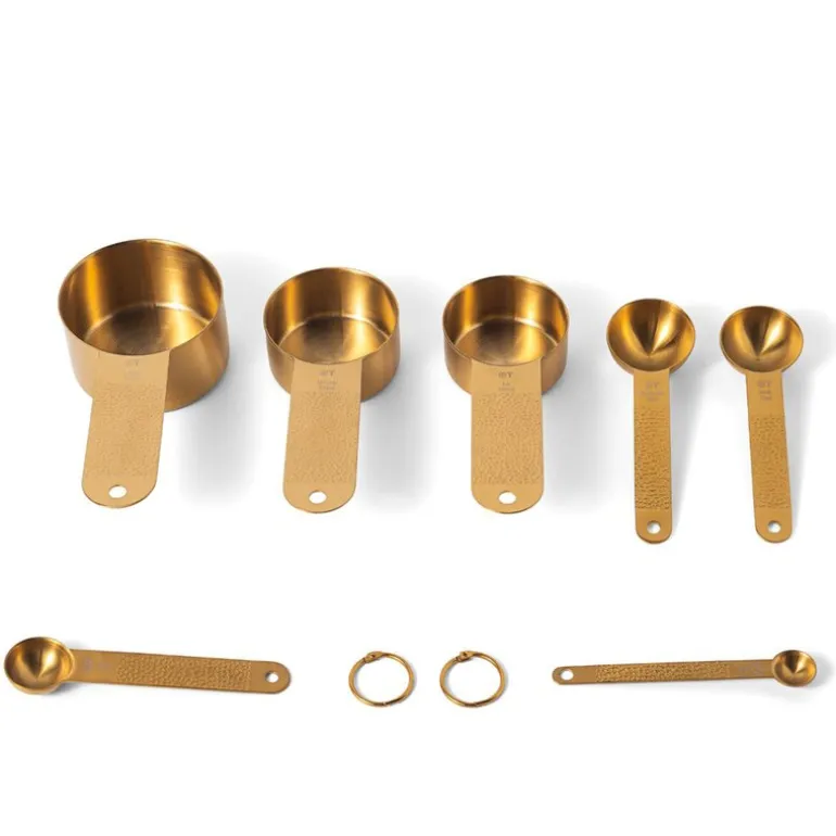 Frost måleskje 7 deler 18 cm messing