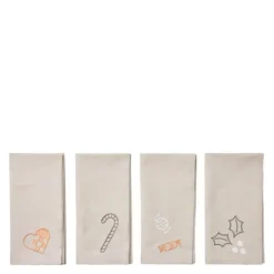 Fryd juleserviett 45x45 cm 2 stk varmgrå/gull