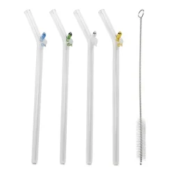 Fun sugerør 20 cm 4 stk skilpadde