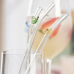 Fun sugerør 20 cm 4 stk sommerfugl