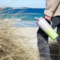 Fusion termokopp med sugerør 1,2 L lilla/grønn