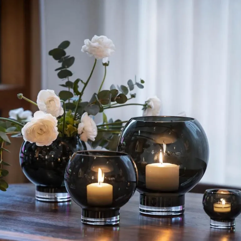 Galaxie lykt/vase 16,5 cm grå