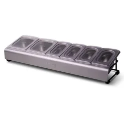 Garnityrstativ pizza topping 7 deler stål