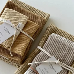 Gavesett med 1 kjøkkenhåndkle & 2 oppvaskkluter melon