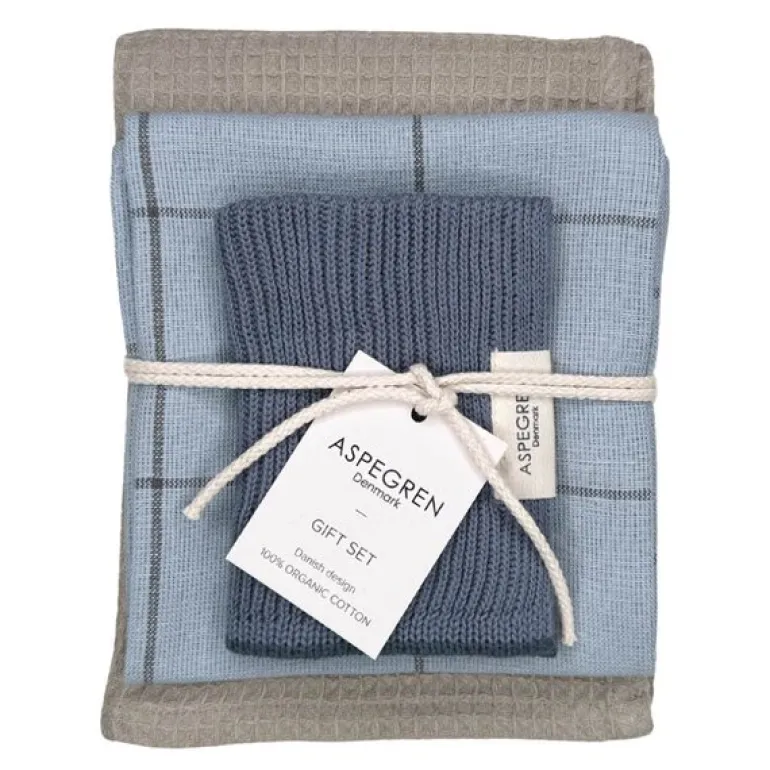 Gavesett med 2 kjøkkenhåndkle & 1 kjøkkenklut blue cheese