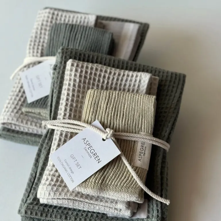 Gavesett med 2 kjøkkenhåndkle & 2 kjøkkenklut thyme