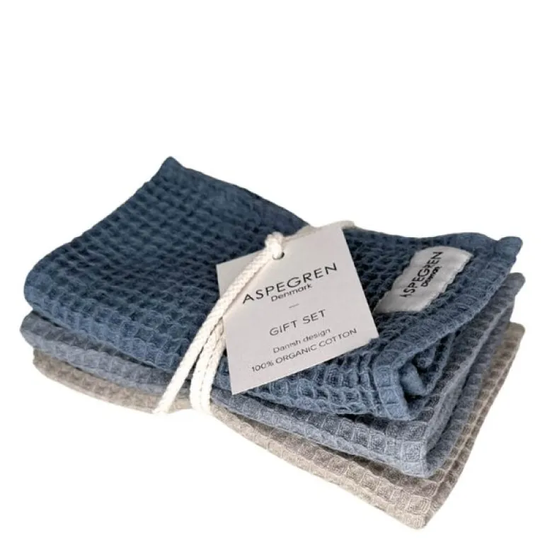 Gavesett med kjøkkenkluter 3 stk blue mussels