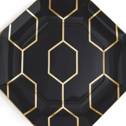 Gio Gold tallerken åttekantet 23 cm charcoal