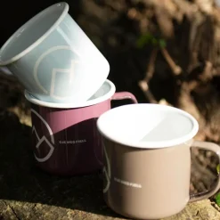 Gje meg fjell krus emalje 36 cl isblå