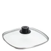 Glass Lid grytelokk firkantet 26 cm m/ventil klart glass