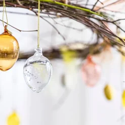 Glassegg 6 stk 6 cm klarglas/hvit