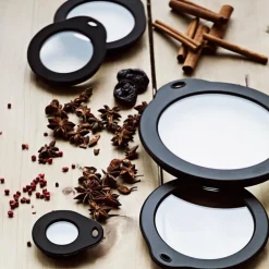 Glasslokk 24 cm klar/svart