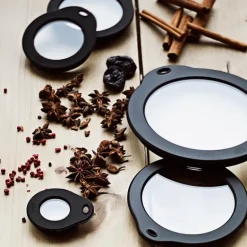 Glasslokk 20 cm klar/svart