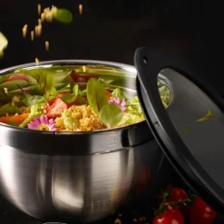 Glasslokk 20 cm klar/svart