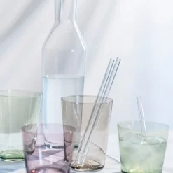 Glastrinkhalm sugerør 21 cm 4 stk klart glass