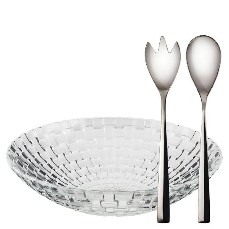 Glitter salatskål 32 cm med salatbestikk