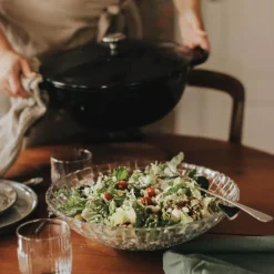 Glitter salatskål 32 cm med salatbestikk