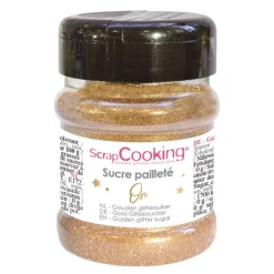 Glittersukker 160 g gull