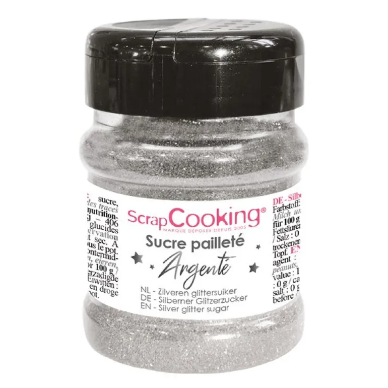 Glittersukker 160 g sølv