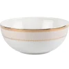 Gold grande skål 23 cm hvit/gull