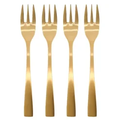 Golden kakegaffel 15 cm 4 stk gylden