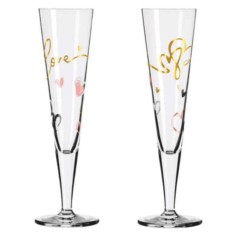 Goldnacht champagneglass 2 stk Herats
