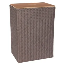 Grand superb skittentøyskurv m/lokk 44x31x60 cm taupe