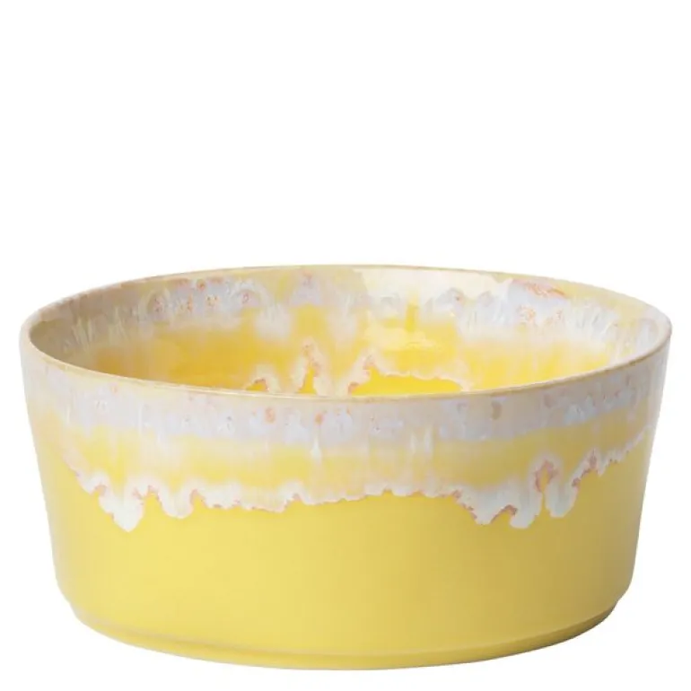 Gres skål 50 cl 14x6 cm gul