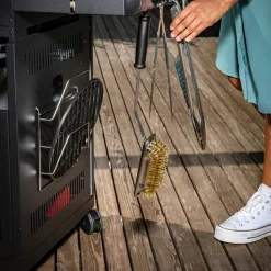 Grillbørste 47x8,5x8,5 cm stål/svart